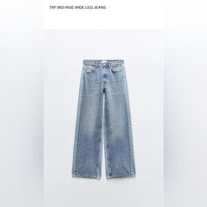 Zara TRF Mid Rise Wide Leg Jeans 10